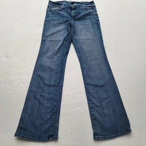 DKNY Jeans Soho Boot Women's 8 Blue Faded Whisker Medium Wash Mid Rise 5-Pocket